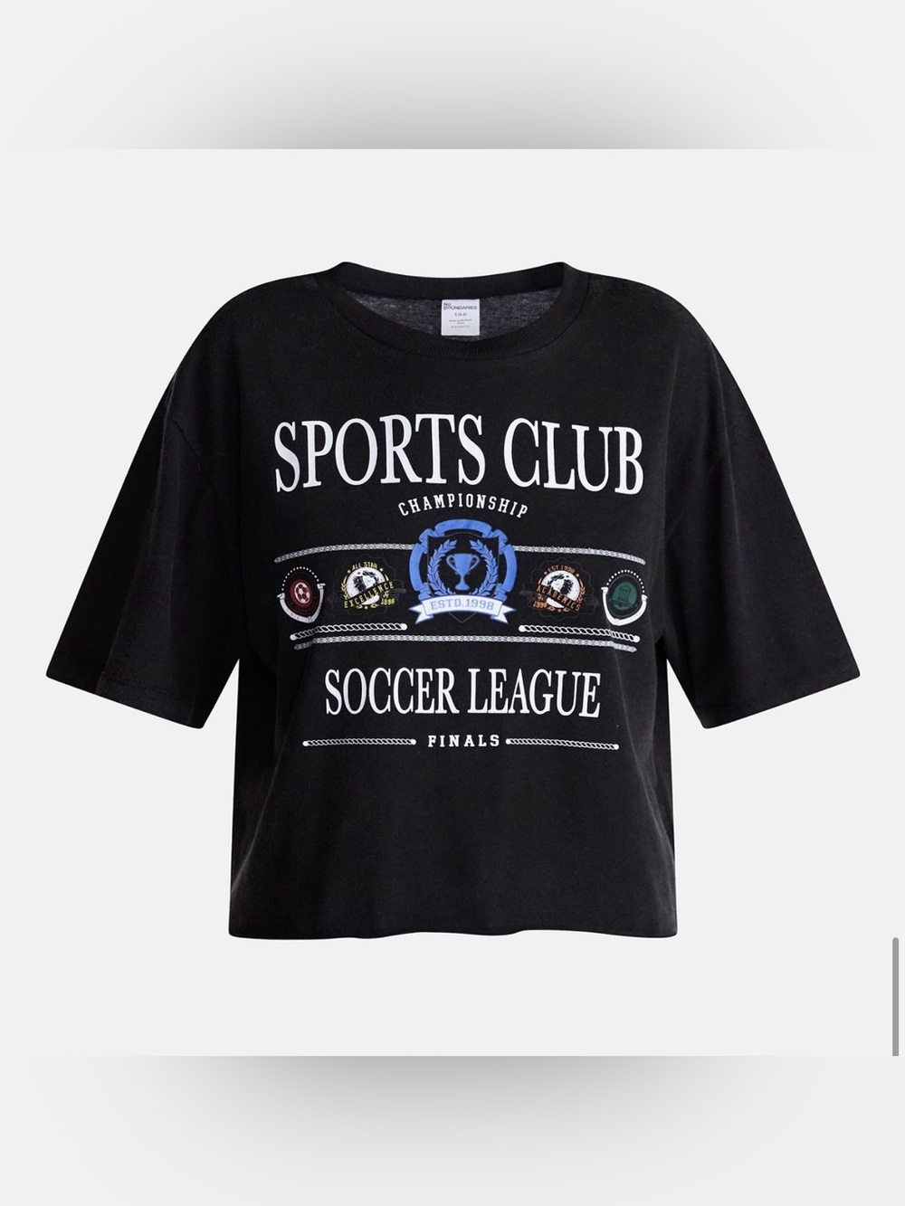 No Boundaries Black 'Sports Club Soccer League' Graphic Tee